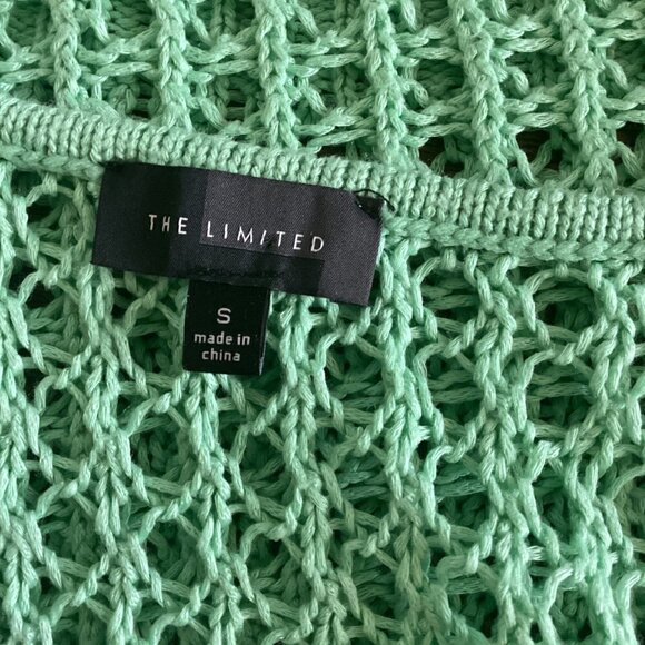 The Limited Open Knit/Mesh/Crochet Tank Top Sz S Green 151J - Picture 6 of 9